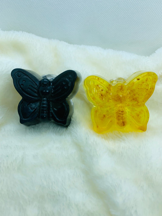 Butterfly 🦋 Lemon 🍋 and 🖤black charcoal soap set